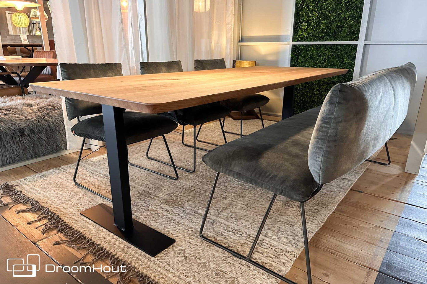 Eetkamertafel T Frame by DroomHout - 240 cm x 100 cm - showroommodel