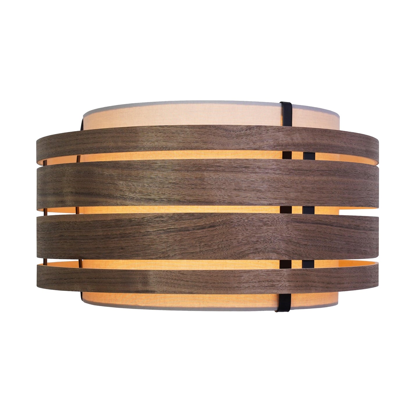 Lamp Shade - Wood (dark walnut veneer)-Fabric - 50 cm - "Beam"