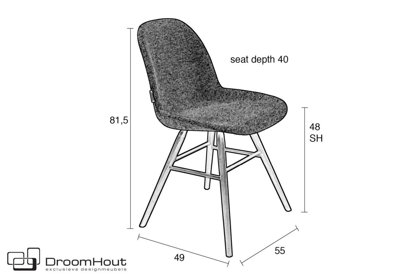Stoel Albert Kuip Soft Zuiver - blauw - set van 2