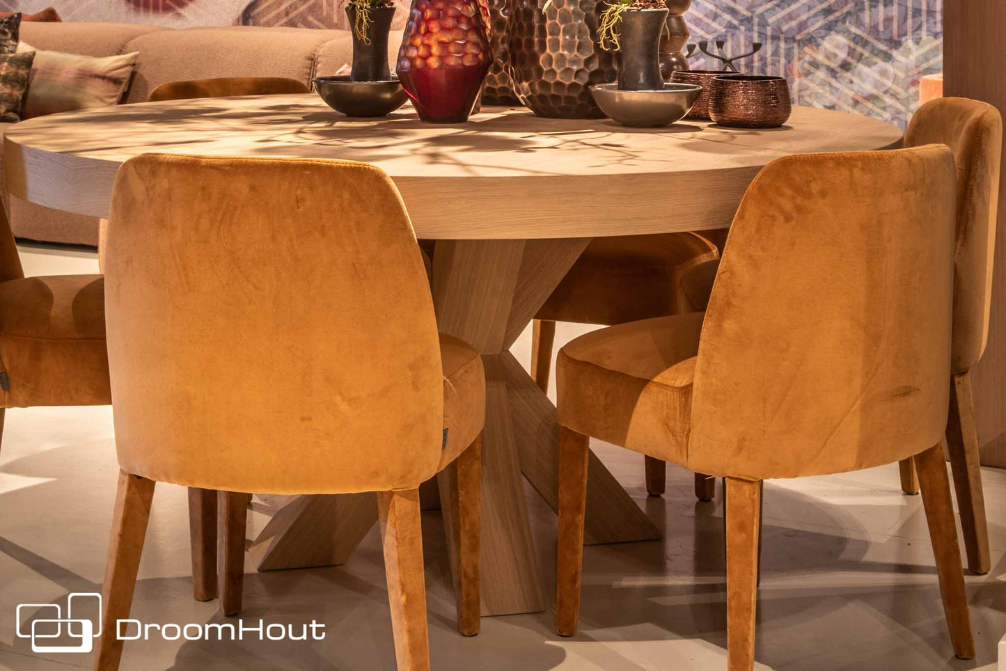 Ronde eettafel eiken Keijser&Co Big Top rond kruispoot