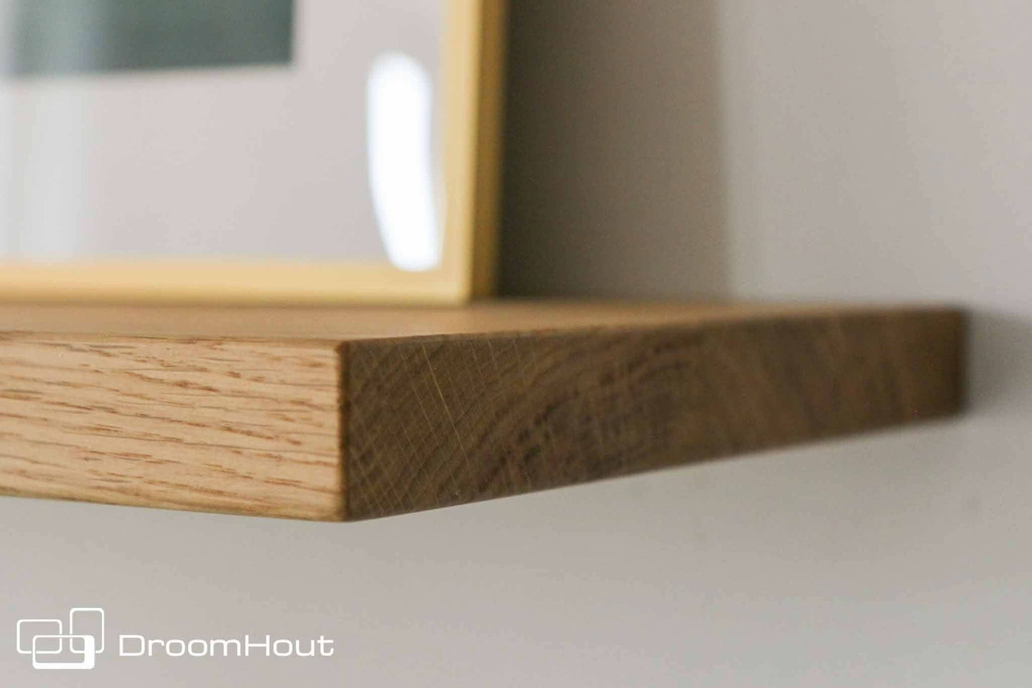 Houten wandplank  (facet rand, ronde hoek)