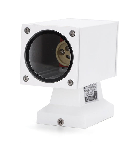 Buitenlamp vierkant wit | enkele GU10 lampvoet voor één spot | waterdicht IP65