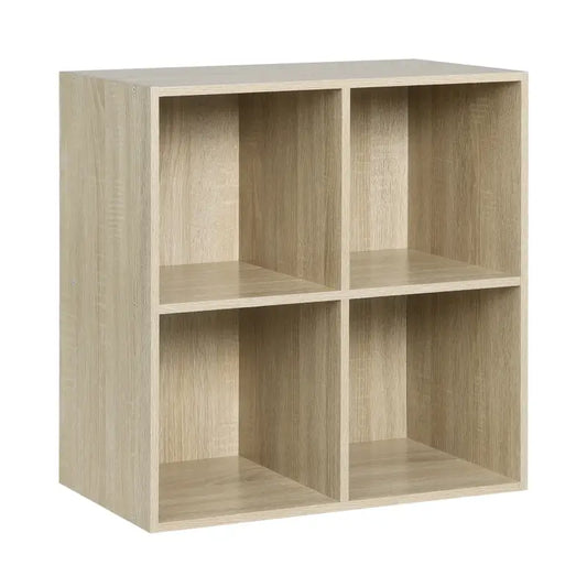 BukkitBow - Compacte Kubus Boekenkast - 4 Vakken - Ruimte-efficiënt - Multifunctioneel - 60x29,5x60cm
