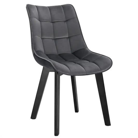 BukkitBow - Eetkamerstoel Fluweel - met Massief Houten Poten - Comfortabel Ontwerp - Zithoogte: 46.5cm