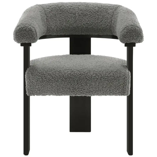 BukkitBow - Fauteuil met Fleece (Lamsvacht-Look) - Rubberwood Frame - Ergonomisch en Comfortabel - Modern Design