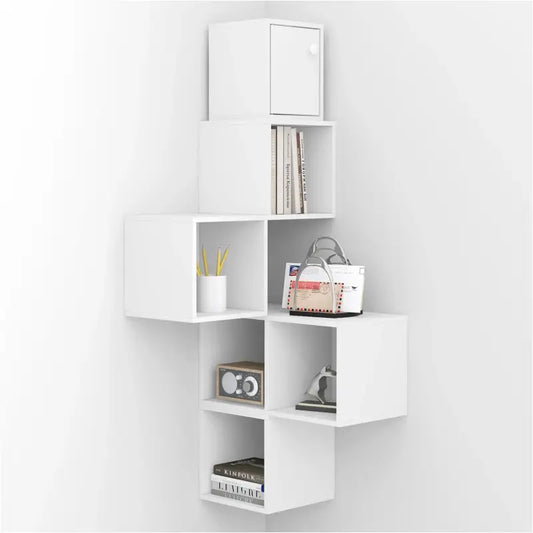 BukkitBow - Hoekplanken / Wandkast - Moderne Kubus boekenkast - Opberg- en Decoratieplank - 48x120x48CM