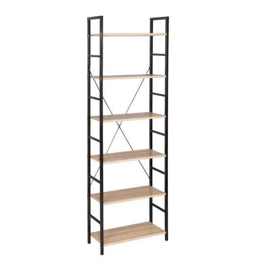 BukkitBow - Houten Planken met 6 Tiers - Boekenkast Garage Schuur Opbergrek - Multifunctioneel Organisator - 27,5x60x180cm
