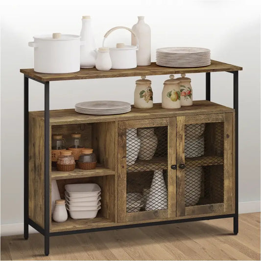 BukkitBow - Industriële Opbergkast - Veelzijdige Opslag - Retro Design - Stevig & Stijlvol - 100x35x80cm