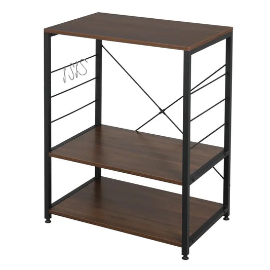 BukkitBow - Keukenkastje / Bijzettafeltje - Magnetronkast - Inclusief Rek voor Kopjes en Haken voor Keukengerei - 40X60X82CM