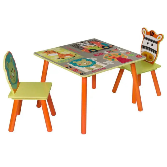 BukkitBow - Kinder Tafel en Stoelen Set - Veilig en Stevig - Tafel met 2 Stoelen - 60x60x44cm