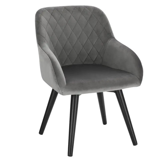 BukkitBow – Kinderstoel Velours en Metaal – Grijs – Ergonomisch en Stevig – 37.5x38x55 cm