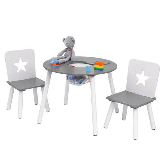 BukkitBow - Kindertafel met Stoelen - Kinder meubelset - Veilig Ergonomisch Design - Veilig en Compact Design - 59.5x46cm