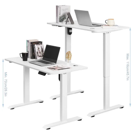 BukkitBow - Metalen Zit Sta Bureau - Verstelbaar in Hoogte met 2 Motoren en Anti Botsing - Met Kabelgaten en Geheugensloten