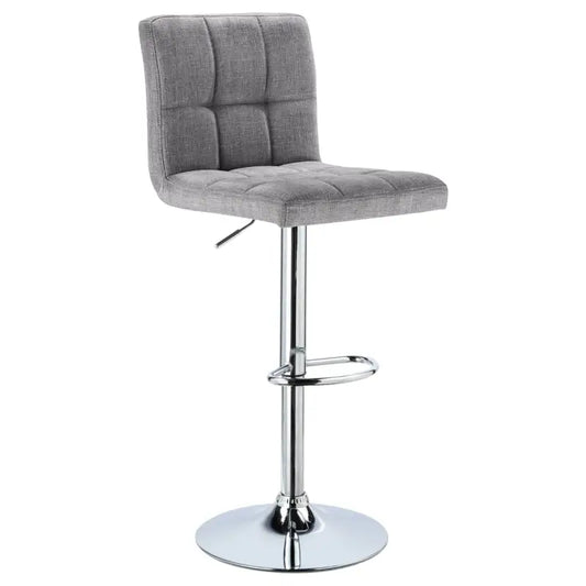 BukkitBow - Moderne Barkruk - Linnen en Verchroomd Staal - Verstelbaar en Draaibaar - Comfortabel Design - Zithoogte: 60-82CM