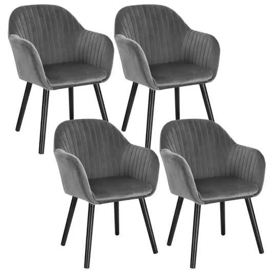 BukkitBow - Moderne Fluwele Eetkamerstoelen - Set van 4 Stuks - Ergonomisch Design - Massief Houten Frame - 81x44x40cm, 100kg Draagvermogen