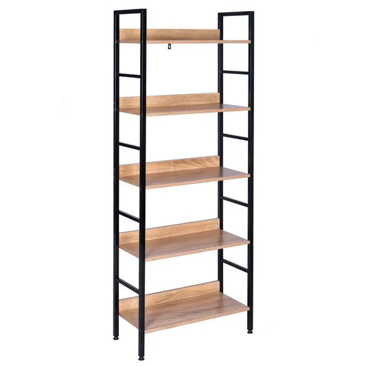 BukkitBow - Moderne Open Planken/Kast - 5 Laags Opslag - Stevig & Duurzaam - Veelzijdig Design - 60x27.5x160 cm