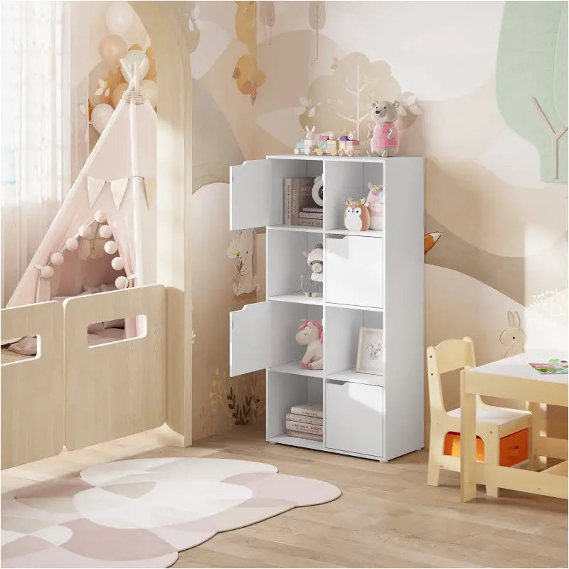 BukkitBow - Multifunctionele Boekenkast - 8 Compartimenten - Compact & Stijlvol - Veilig Ontwerp - 60x120x30cm
