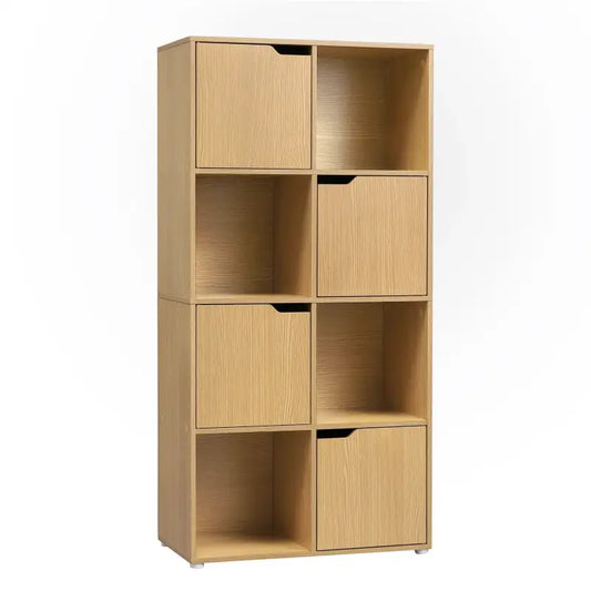 BukkitBow - Multifunctionele Boekenkast - 8 Compartimenten - Compact & Stijlvol - Veilig Ontwerp - 60x120x30cm