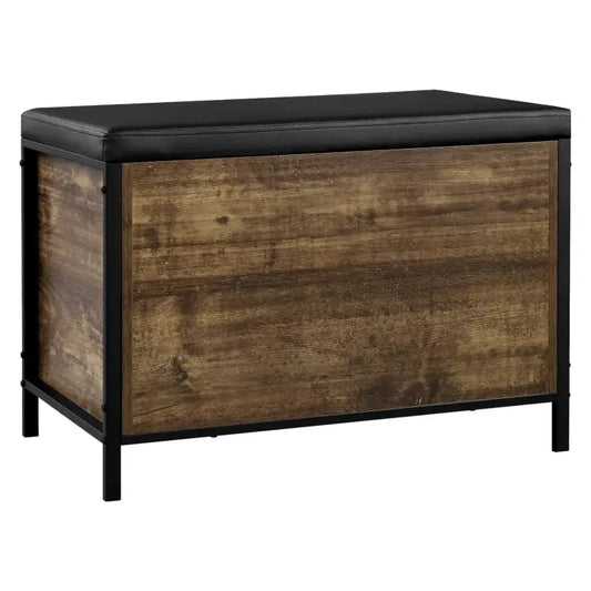 BukkitBow - Opslagkist met Zitkussen - Verborgen Opslag - Vintage Hout Look - Sterk en Duurzaam - Veiligheidsscharnieren - 82x42x54CM