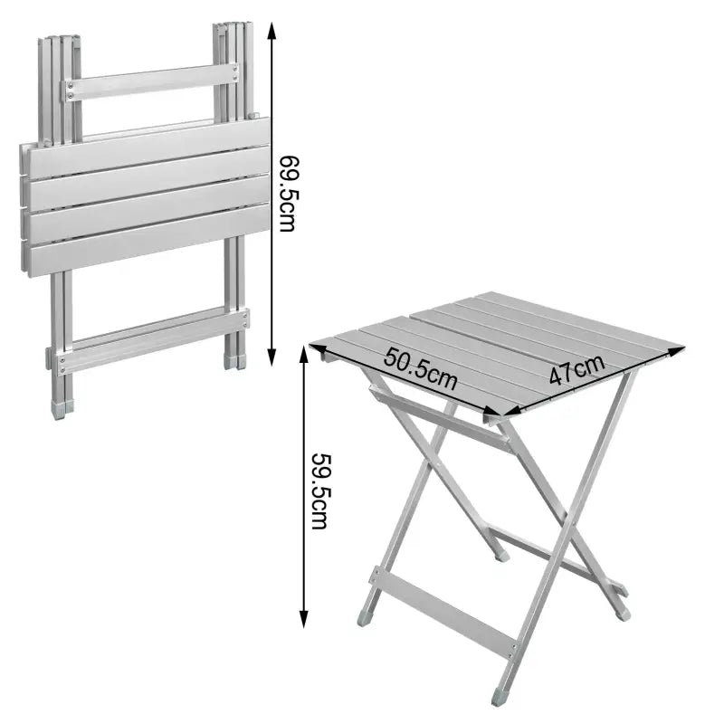 BukkitBow - Opvouwbare Campingtafel - van Stevig Aluminium - Lichtgewicht en Corrosiebestendig - Max 25 kg Belasting - 50.5x46.5x60cm