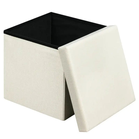 BukkitBow - Opvouwbare Opbergkruk met Gewatteerde Zitting - Linnen/MDF/Schuim - 20L of 37L Capaciteit