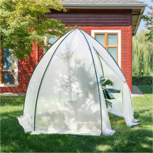 BukkitBow – Polytunnel Tuinkas – Winterproof Tunnel voor Groenten Teelt – Compacte Tuinkas met Groot Luik en Raam - 240X240X200CM