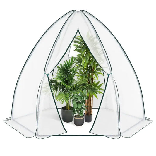 BukkitBow – Polytunnel Tuinkas – Winterproof Tunnel voor Groenten Teelt – Compacte Tuinkas met Groot Luik en Raam - 240X240X200CM