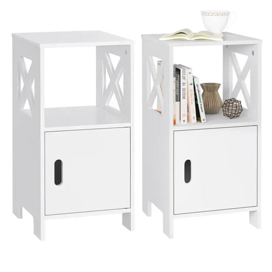 BukkitBow - Set van 2 Compacte Nachtkastjes - Hoogwaardige MDF - Ruime Opslag - 30x60x30cm