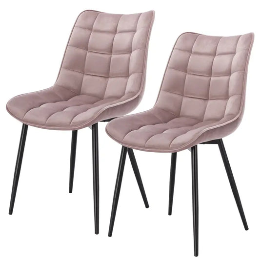 BukkitBow - Set van 2 Eetkamerstoelen - Lederen/Stoffen/Fluwelen Stoelen - met Metalen Poten - Ergonomisch Ontwerp - Zithoogte: 46CM