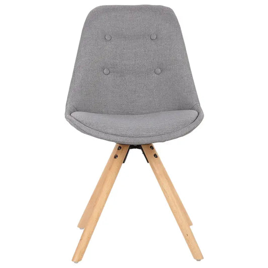 BukkitBow - Set van 4 Linnen Eetkamerstoelen met Massief Houten Poten - Ergonomisch en Multifunctioneel - Zithoogte: 46CM