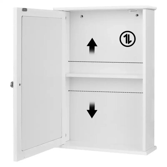 BukkitBow - Spiegelkast / Badkamermeubel - Verstelbare Plank - Veelzijdig en Waterbestendig - 42x12x58cm