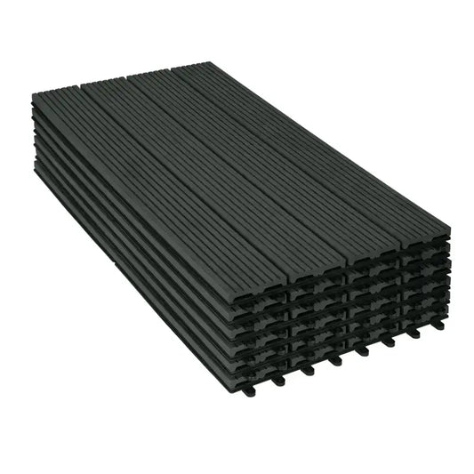 BukkitBow - Terrasplanken / Vlonderplanken - Vloertegels Houtlook - Snel Kliksysteem - Diverse Kleuren - 30x60cm - Set van 6 Stuks voor 1M²