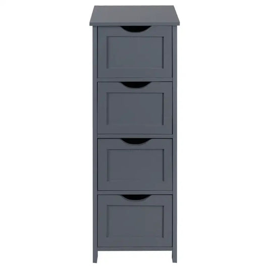 BukkitBow - Veelzijdige Badkamerkast - Grijs - 4 Laden - Vochtbestendig en Duurzaam - 30x30x81cm