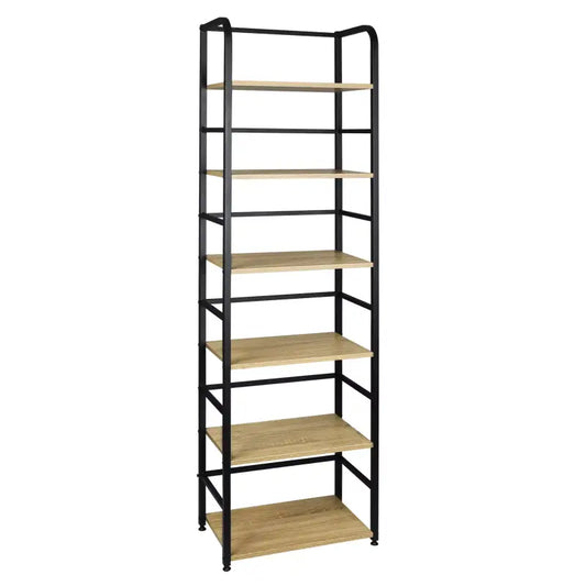 BukkitBow - Wandplank / Boekenrek - Metalen Rek - 6 Laags Plank - Ruime Opslag - Stabiel en Duurzaam - 50x30x176CM