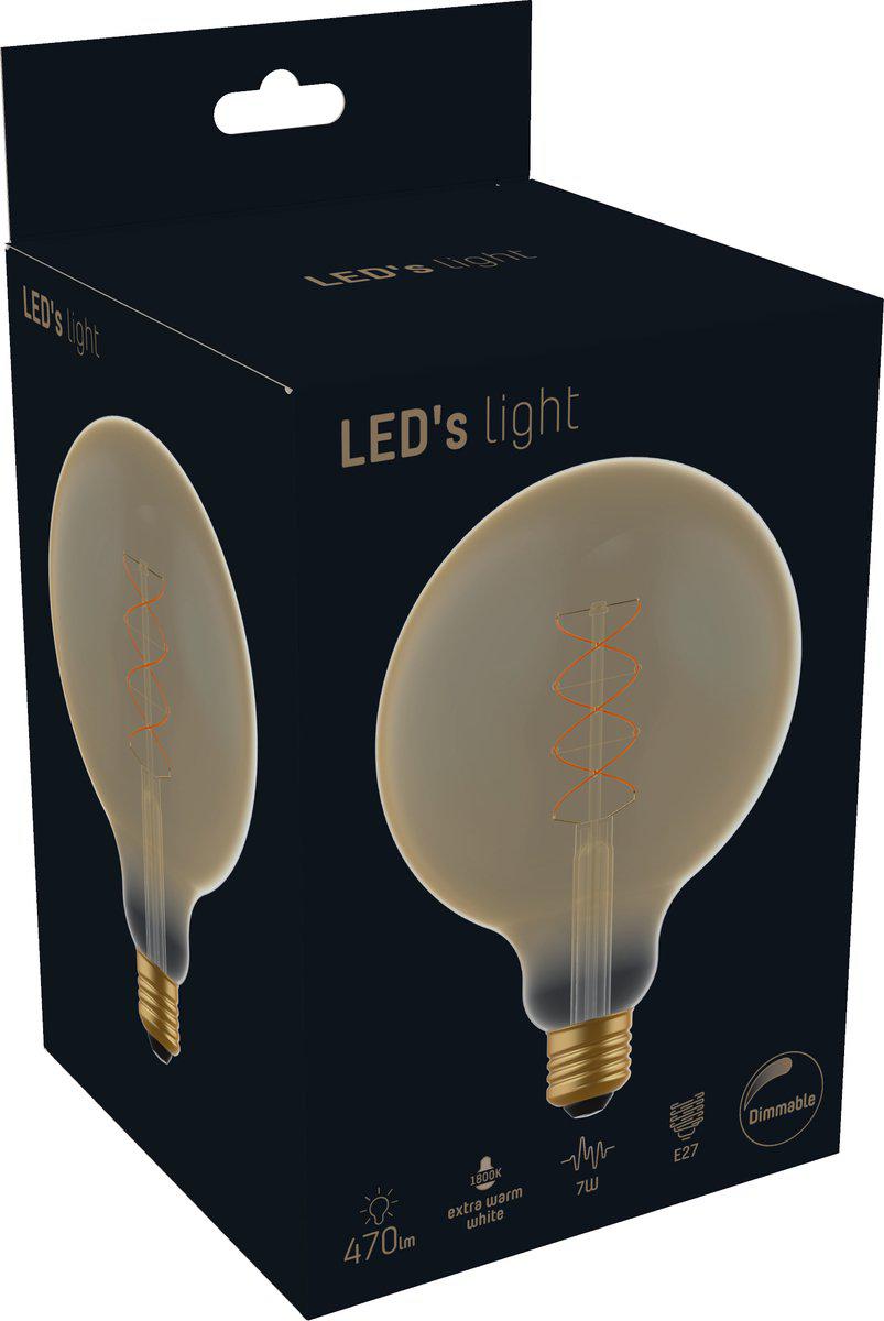 DecoDim LED Lamp Goud E27 - XXL Ø 12.5 cm - Dimbaar - Extra warm wit - 5W (25W)