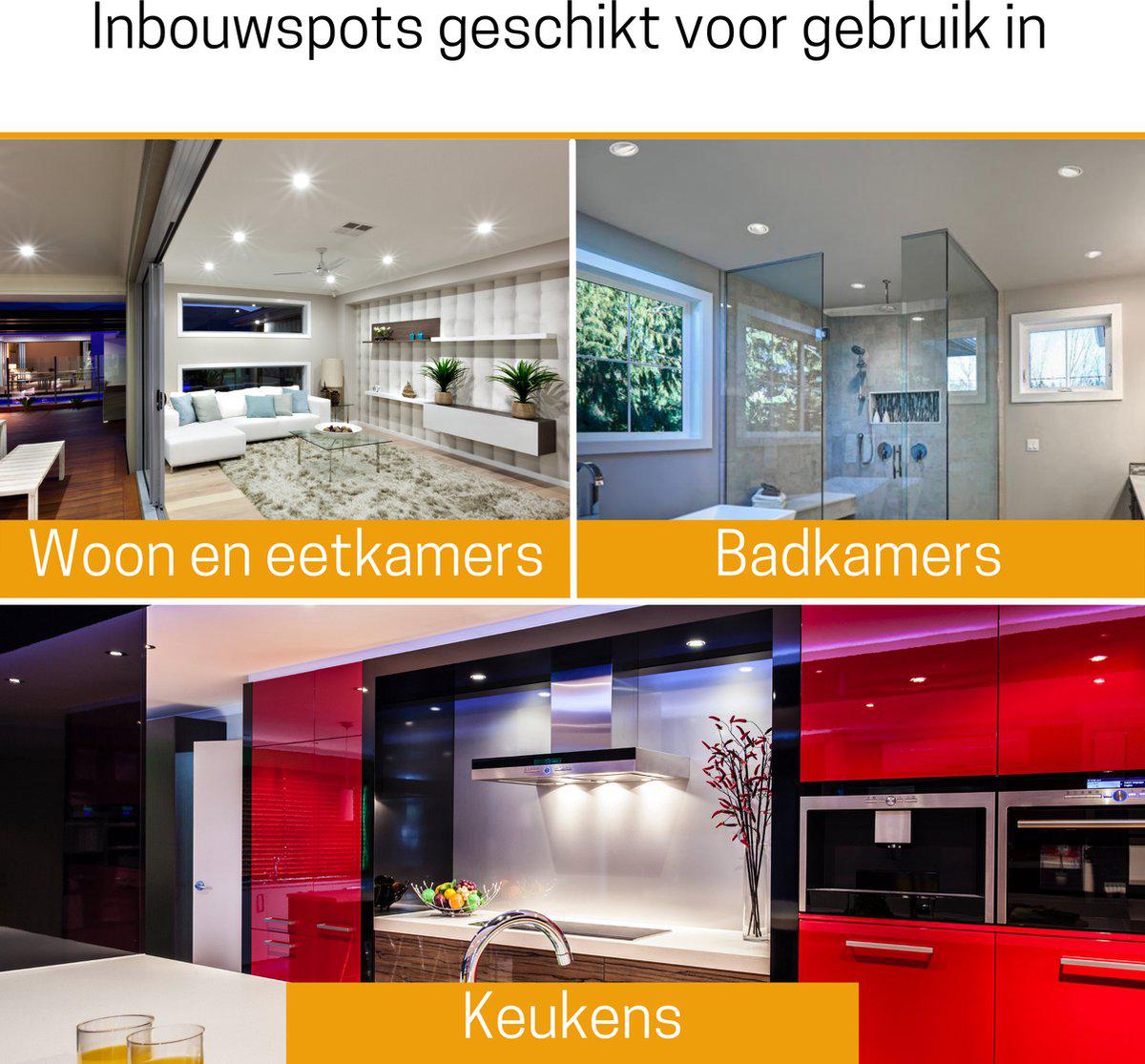 LED's Light Pro LED Inbouwspot Zwart - DimToWarm - Ø 68mm - Kantelbaar - Warm wit licht - CRI95- Dimbaar