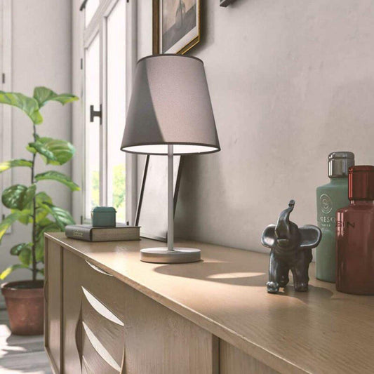 Eleganto LED Tafellamp met voetschakelaar - E14 fitting - Grijs - 32 cm