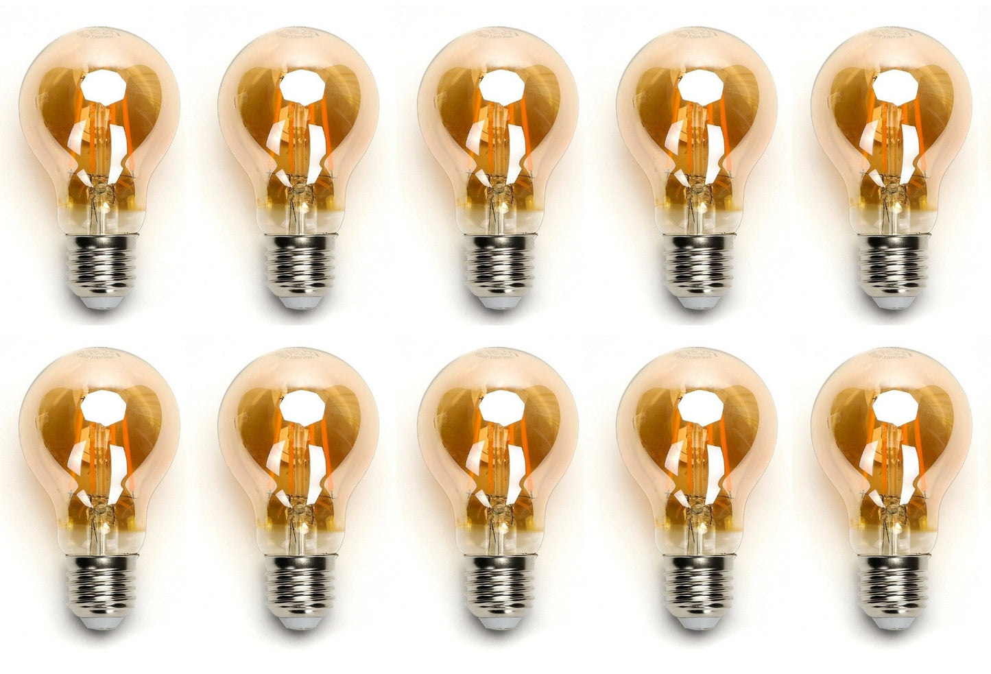 Gloeilamp E27 10 stuks | 6W=45W warmwit | 2200K - amber glas
