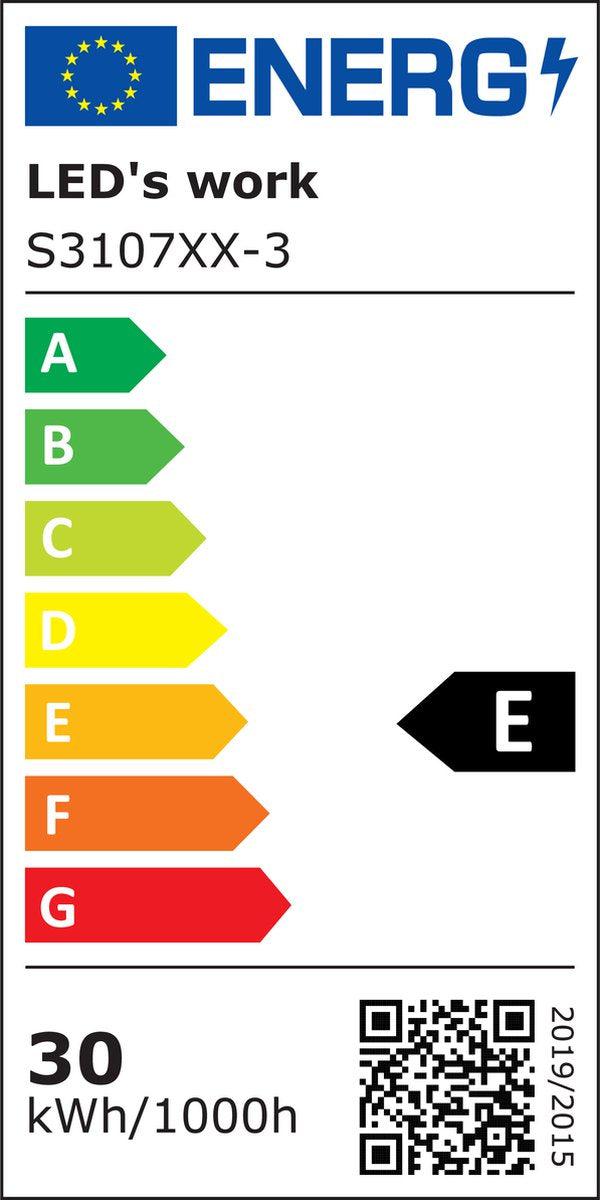 LED's Work Bouwlamp 3300 - Inklapbaar & Kantelbaar - 3 meter snoer - IP65 - 30W