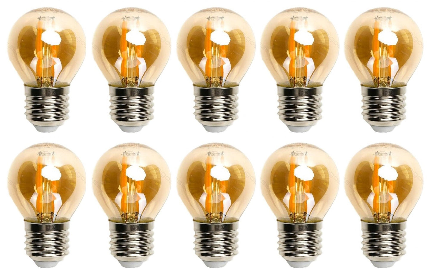 Kogellamp E27 10 stuks | 6W=50W warmwit | 2200K - amber glas