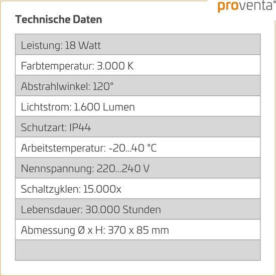 LED's Light Universele Plafondlamp 1600 - Geschikt voor badkamer IP44 - Warm wit (3000K) - 37 cm