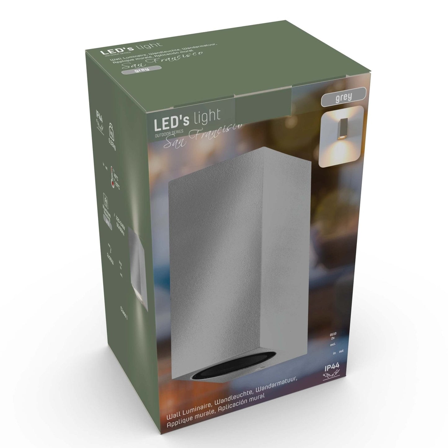 LED's Light LED Buitenlamp met GU10 fitting - Rechthoek - IP44 - Grijs - Model Milaan