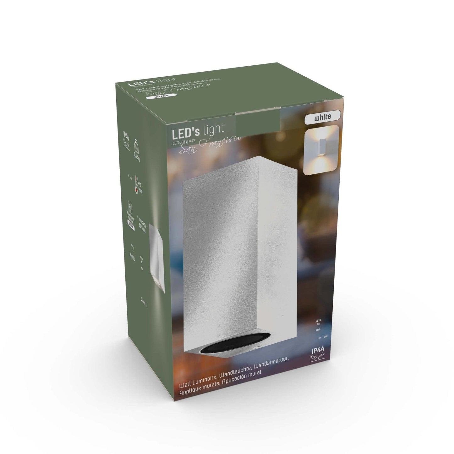 NØRD Up&Down - LED's Light LED Buitenlamp met GU10 fitting - Rechthoek - IP44 - Wit - Model Milaan