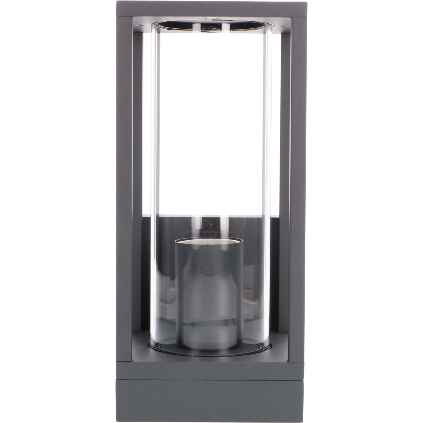 LED's Light LED Wandlamp met glazen ruiten - Rechthoek - E27 fitting - IP44 - Antraciet