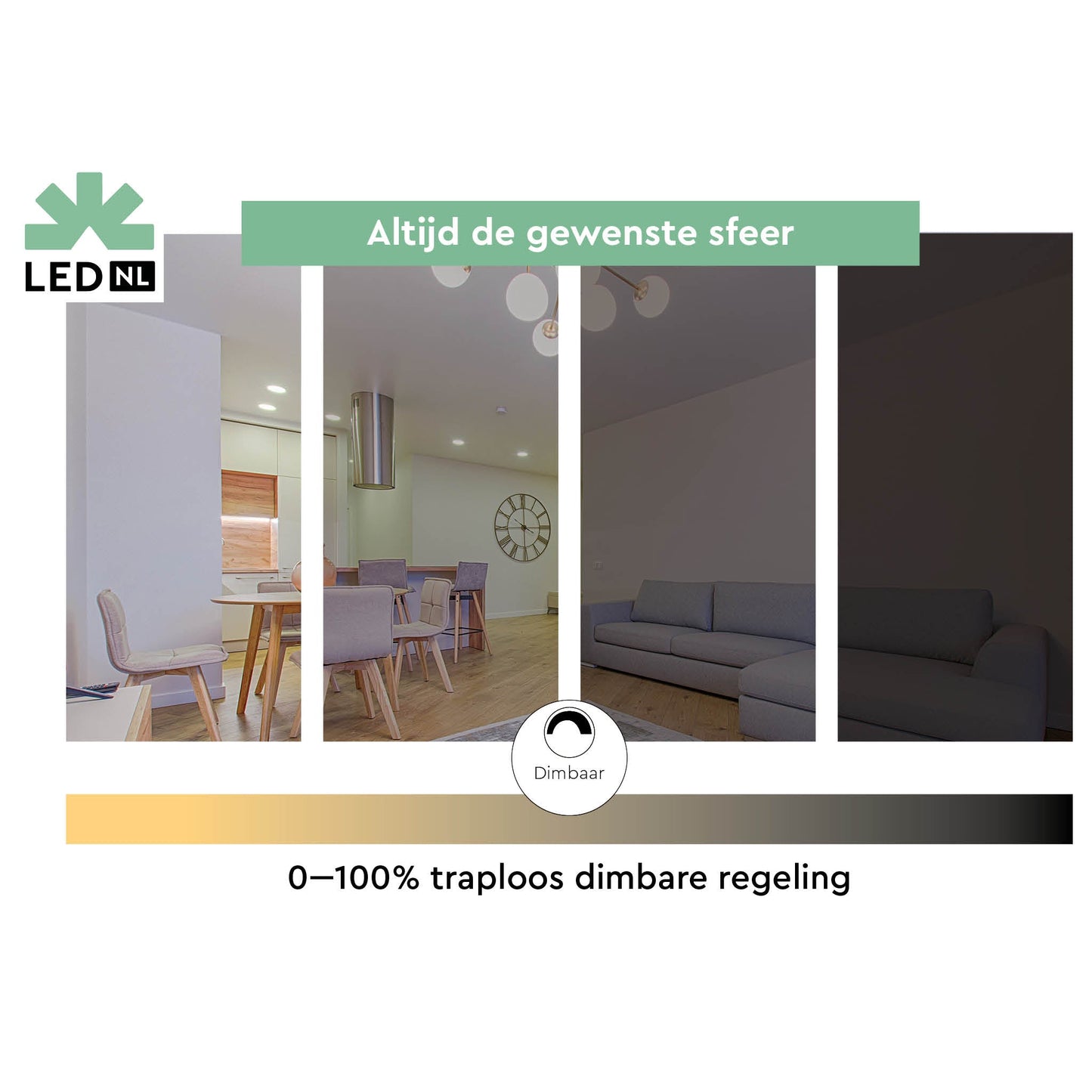 LED.nl Dimbare LED lamp E27 - 45 mm - Licht Dimbaar van 2700k tot 1800K extra warm wit - G45