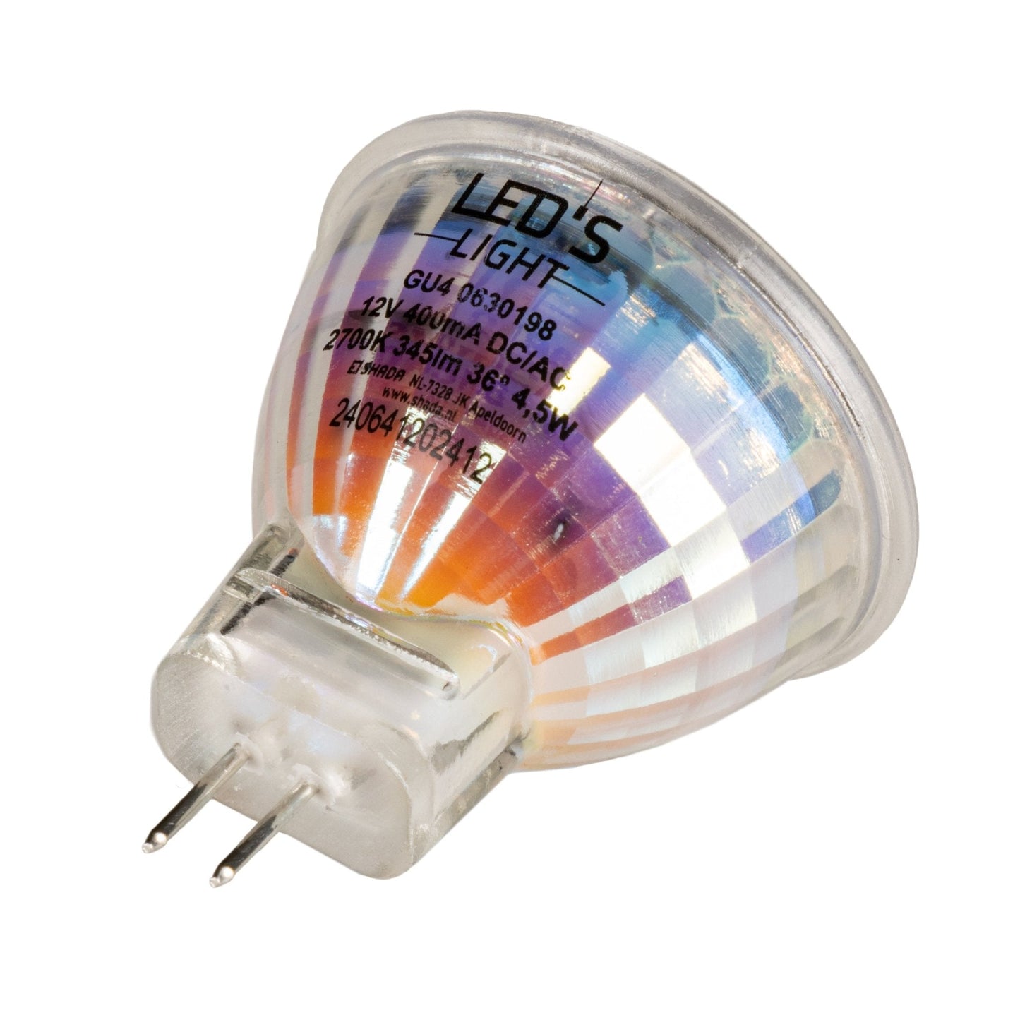 LED's Light LED Lamp met GU4 fitting - 12V - MR11 - Warm wit licht - 4W vervangt 35W