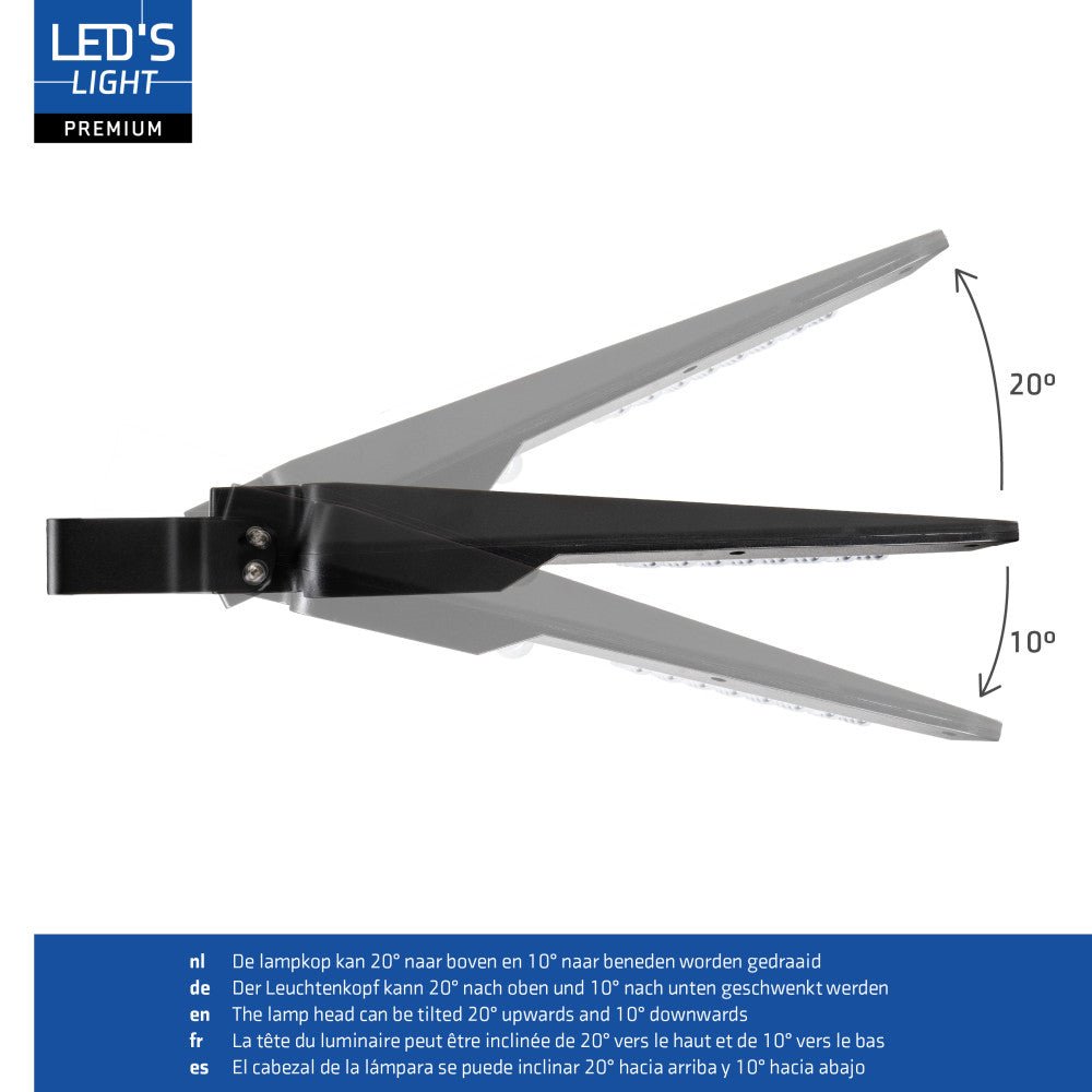 LED's Light LED Solar buitenstraatverlichting straatverlichting Lantaarnpaal 3000 lm 4000 K – Zwart