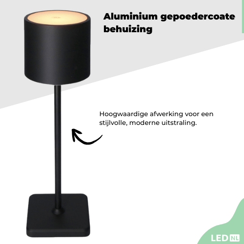 LED's Light Oplaadbare LED Tafellamp - Dimbaar via aanraking - Binnen en buiten - Grijs
