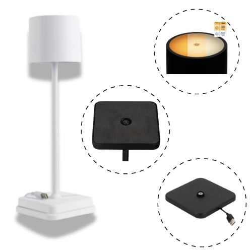 LED's Light Oplaadbare LED Tafellamp - Dimbaar via aanraking - Binnen en buiten - Wit