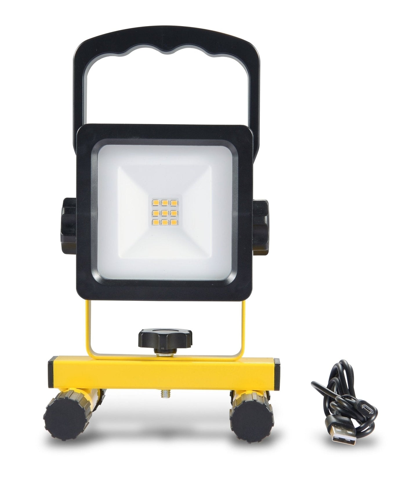 LED's Work draadloze LED Werklamp op accu 700lm - Oplaadbaar en kantelbaar - Zwart geel